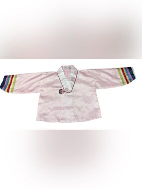 Cinderella Korean Hanbok Jeogori Jacket Pink Rainbow Saekdong Size 1-2 Years